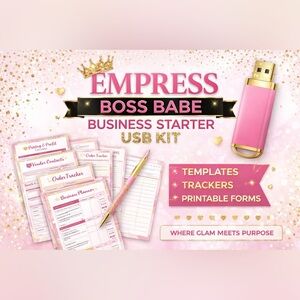 👑 EMPRESS Boss Babe Business Starter USB Kit – Pink & Gold